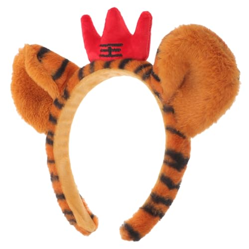 WOONEKY Tiger Ohren Haarreif mit Kleinem Tiger Design Niedliches Mädchen Haaraccessoire Verspieltes Cosplay Stirnband für Karneval Fasching und Party Vielseitiges Haarschmuck Zubehör von WOONEKY