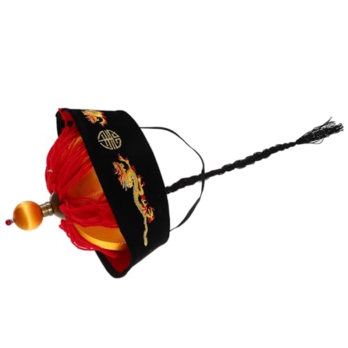 WOONEKY Traditioneller Chinesischer Hut mit Zöpfen und Pferdeschwanz Klassischer Qing Stil Dekorativer Kostümhut für Vielseitiges Accessoire für Party Cosplay und Bühnenauftritte WOONEKY Traditioneller Chinesischer Hut mit Zöpfen und Pferdeschwanz Klassischer Qing Stil Dekorativer Kostümhut für Vielseitiges Accessoire für Party Cosplay und Bühnenauftritte von WOONEKY