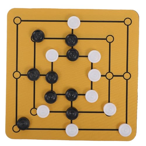 WOONEKY Traditionelles Nine Mens Morris Brettspiel Strategisches Desktop Spiel für Denkentwicklung und Freizeit Multifunktionales Tischspiel für Urlaub und Zuhause von WOONEKY