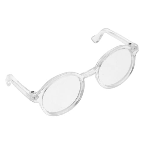 WOONEKY Transparente Puppenbrille Kunststoff Mini Brillen Accessoire für Puppen DIY Puppenkleidung Zubehör Runde Sonnenbrille für Puppen Styling und Verkleidung von WOONEKY