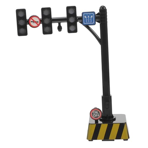 WOONEKY Verkehrsampel Modell Stabiles Kunststoff Verkehrszeichen Lehrreiches Ampel Licht Miniatur Straßenverkehrs Deko Geeignet für Jungen Mädchen Lernspielzeug von WOONEKY