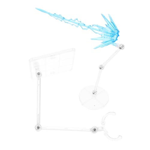 WOONEKY Verstellbares Figuren Display Ständer mit Klarem Sockel Energie Effektmodell Zubehör Dekoratives Modellständer mit Haltern für Action Figuren und Sammlerstücke von WOONEKY