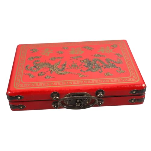 WOONEKY Vintage Mahjong Box aus Holz Tragbare Mahjong Aufbewahrungsbox mit Retro Design für Organisation und Sichere Aufbewahrung und Zubehör WOONEKY Vintage Mahjong Box aus Holz Tragbare Mahjong Aufbewahrungsbox mit Retro Design für Organisation und Sichere Aufbewahrung und Zubehör von WOONEKY