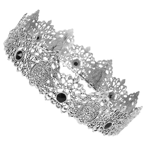 WOONEKY Vintage Mittelalter Krone Herren Retro Königskrone Europäischer Stil Rund Tiara für Halloween Hochzeit Party Festzug Zubehör von WOONEKY