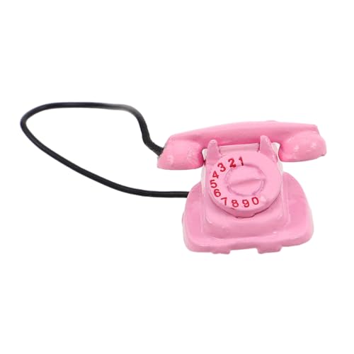 WOONEKY Vintage Puppenhaus Zubehör Miniatur Telefon Retro Dekoration für Dollhouse Miniaturen Robuste Konstruktion Detailreiche Ausführung für Sammler und Vintage Themen von WOONEKY