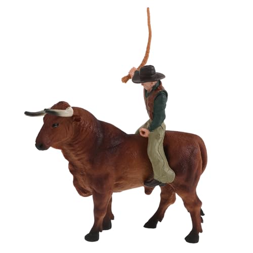 WOONEKY Western Cowboy Bull Riding Spielzeugfigur Detailgetreues Modell Handliches Kindersicheres Kunststoffspielzeug Fördert Kreativität und Fantasie Beim WOONEKY Western Cowboy Bull Riding Spielzeugfigur Detailgetreues Modell Handliches Kindersicheres Kunststoffspielzeug Fördert Kreativität und Fantasie Beim von WOONEKY