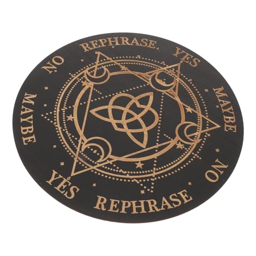 WOONEKY Wiccan Pendelbrett mit Sternzeichen Gravur Divinationsfähiges Hexen Altar Tool Dekoratives Pendulum Board für Meditation und Wahrsagen Großes Energetisches Wohnaccessoire von WOONEKY