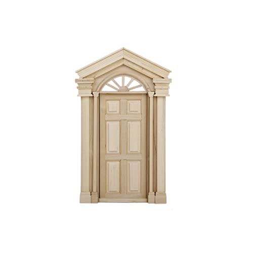 WOONEKY Zubehör für Puppenhäuser Mini Haustür Puppenstubentür Maßstab 1 12 Mini-Puppenhaus Puppenstubentüren und -Fenster Mini-Haus Holztür Mini -Hausmöbel Mini-Hausmöbel aus Holz von WOONEKY