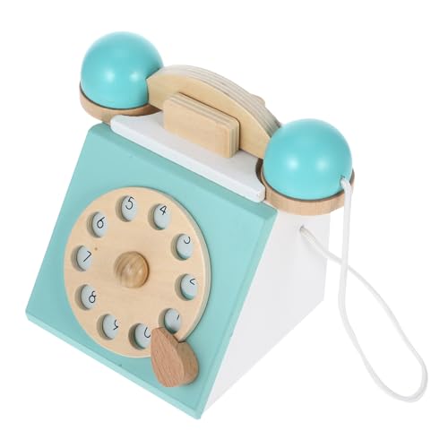 WOONEKY Kinderspielzeug antikes Telefon klassisches Holztelefon Telefon mit Wählscheibe Mädchenspielzeug Cartoon-Telefon-Spielzeug Zahlenerkennungsspielzeug Puzzle frühe Erziehung Kind von WOONEKY