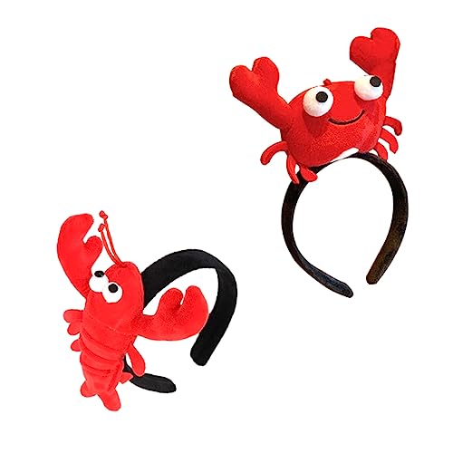 WOONEKY -haarband 2er-pack Weiche Stoff-kopfbedeckungen Für Jungen Und Mädchen Einzigartiges Krabben-flusskrebs-design Für Halloween-cosplay von WOONEKY