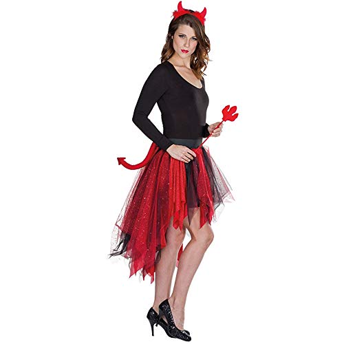WOOOOZY Damen-Kostüm Tüllrock Teufel, Einheitsgröße von PAPSTAR