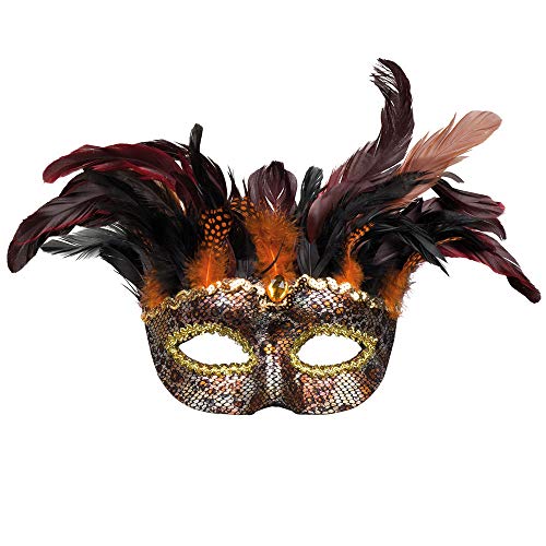 WOOOOZY Maske Voodoo Marasa, Halbmaske mit Federn von PAPSTAR