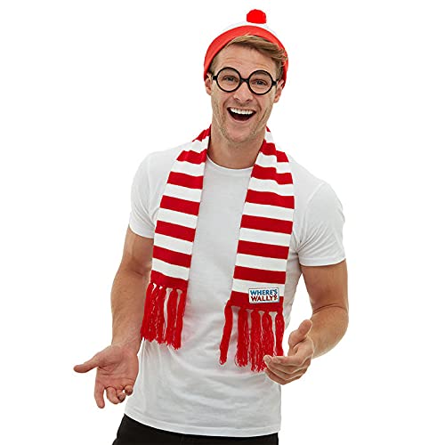 PAPSTAR NEU Kostüm-Set Wo ist Walter mit Mütze, Schal und Brille, rot-weiß geringelt von PAPSTAR