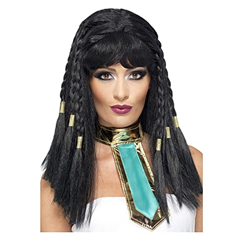 WOOOOZY NEU Perücke Damen Cleopatra, geflochten, schwarz - mit Haarnetz von PAPSTAR