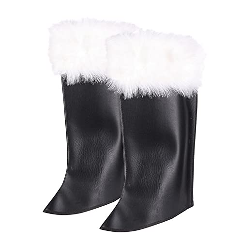 PAPSTAR NEU Stiefelstulpen mit Fell, schwarz-weiß, Einheitsgröße, Nikolausstiefel von PAPSTAR