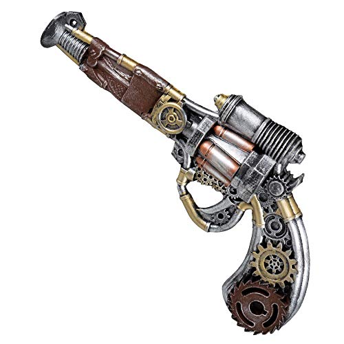 WOOOOZY Pistole Steampunk, Silber, 31 cm von PAPSTAR