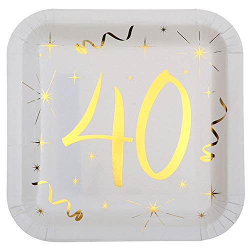 PAPSTAR WOOOOZY Teller 40. Geburtstag Metallic, 23 cm, 10 St. von PAPSTAR