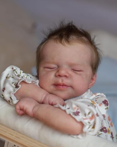 WOOZHI Reborn Baby Vollsilikon Lebensecht 48cm Handgemachte Realistische Wiedergeborene Puppen Wie Echtes Baby mit Puppen-Zubehör für Kinder ab 3 Jahren von WOOZHI