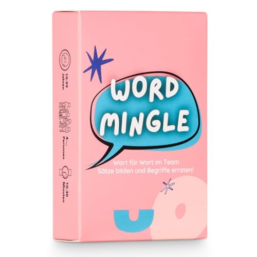 WORD MINGLE - Wort für Wort im Teamwork Sätze bilden und Begriffe erraten | Kartenspiel perfekt für lustigen Spieleabend mit Freunden & Familie von WORD MINGLE