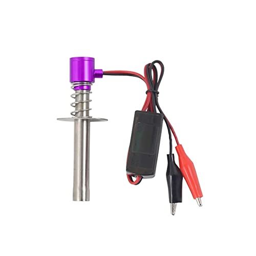 WORKSDUO 1 PCs Elektronischer Zünder Glow Plug Starter for 1/10 1/8 Benzin Rc Buggy Car Nitro Gasmotor HSP 94122 94188 94106 94155 Upgrade Replacement Spare Parts Accessories ( Color : Purple B ) von WORKSDUO