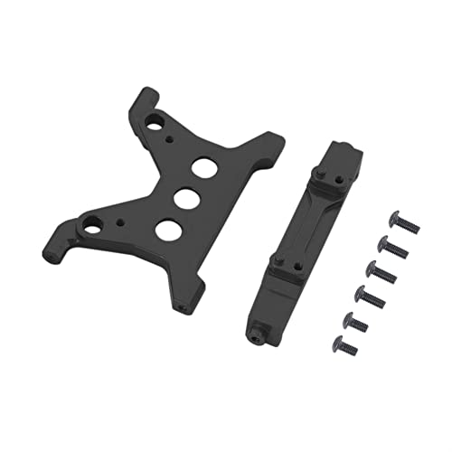WORKSDUO Metall -Chassis -Klammer -Battery -Tabletthalter for 1/10 Rc Crawler Car Axial SCX10 III AXI03007 Wrangler JT Gladiator Upgrade Replacement Spare Parts Accessories (Color : Black) von WORKSDUO