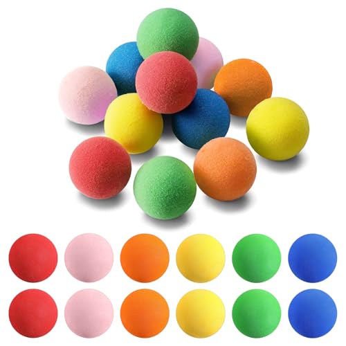 WOUYTPE 12 Stück Stressball, Bälle für Bällebad, Schaumstoffball, Geeignet für die Tägliche übung, zur Unterstützung von Yoga oder als Massagegerät, Kinderspielzeug (Mehrfarbig Erhältlich) von WOUYTPE