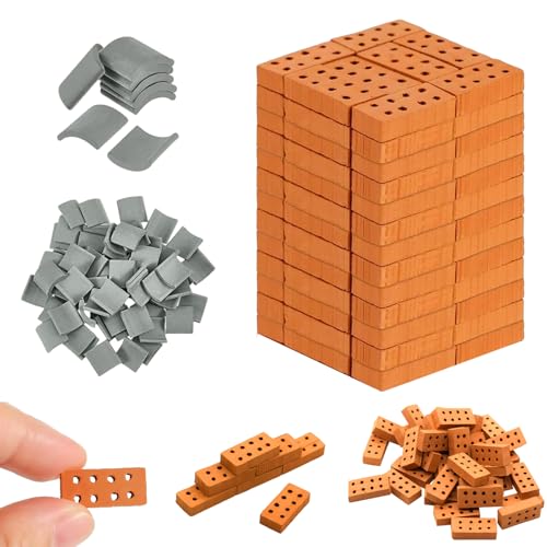 WOUYTPE 80 Stück Mini Ziegelsteine, Mini Bricks, Modellbau Steine, für Kindersimulationen von Bauszenen, Pädagogischen Unterricht oder als Ausstellungsstück (Realistische Wirkung) von WOUYTPE