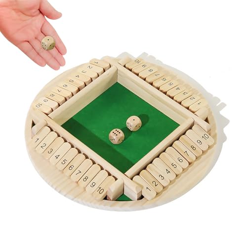 WOUYTPE Shut The Box Brettspiele, Würfelspiel Holz, Mathematik Lernspielzeug, Geeignet für Familie, Bar, Party, Outdoor-Aktivitäten, Komfortable Touch, Spielen Eine Vielzahl von Möglichkeiten von WOUYTPE