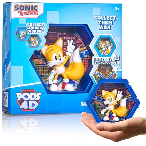 Wow! PODS 4D Classic Tails| Einzigartige verbindbare Wackelfigur zum Sammeln, die aus ihrer Welt in Ihre Welt platzt, Wand- oder Regaldisplay | Sonic Toys und Geschenke | Serie 1 Nr. 484 von WOW! PODS