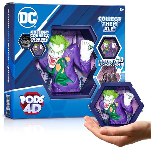 PODS 4D DC Joker | Einzigartige, miteinander verbundene Sammelboble-Kopf-Figur, die aus ihrer Welt in Ihre | ausbricht | Wand- oder Regalanzeige | DC Spielzeug und Geschenke | Serie 1 Nr. 418 von WOW! PODS
