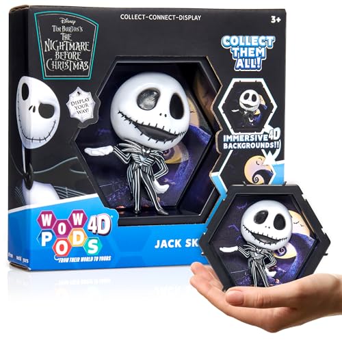 PODS 4D Disney Jack Skellington | Einzigartige, miteinander verbundene Sammelboble-Kopf-Figur, die aus ihrer Welt in Ihre | ausbricht | Wand- oder Regalanzeige | Disney -Spielzeug und Geschenke von WOW! PODS