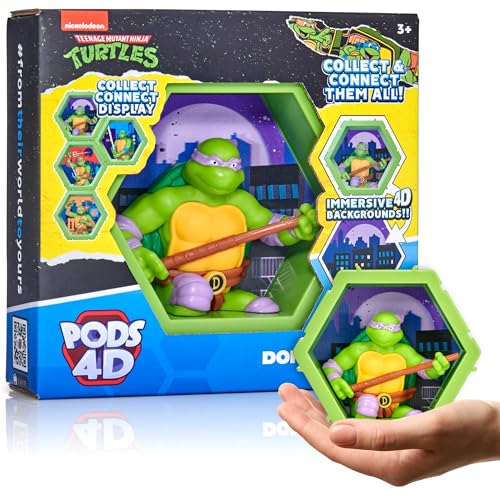 PODS 4D Ninja Turtles Donatello| Einzigartige zusammensteckbare Wackelfigur zum Sammeln, die aus ihrer Welt in Ihre platzt, Wand- oder Regaldisplay | Spielzeug und Geschenke | Serie 1 Nr. 433 von WOW! PODS