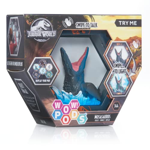 WOW! PODS Jurassic Camp Cretaceous Character 3 Triceratops SFX Mosasaurus Dinosaurier Leuchtende Wackelfigur mit Sound | Fanartikel für das Gefallene Königreich World Spielzeug, Ab 5 von WOW! PODS