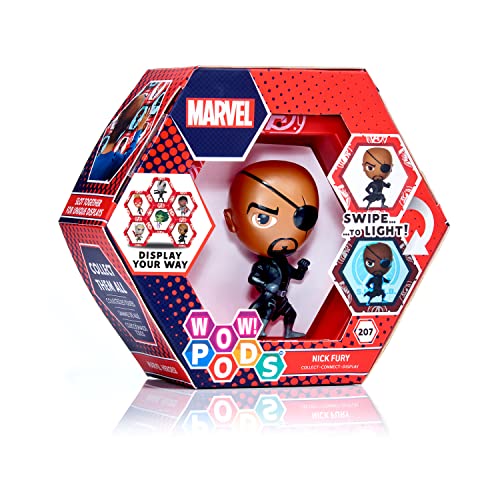 Wow! PODS Marvel Avengers Collection – Nick Fury Superhelden-Spielzeug, beleuchtete Wackelfigur, offizielles Marvel Sammlerstück, Spielzeug und Geschenke, Nummer 207 in der Serie, Mehrfarbig von WOW! PODS