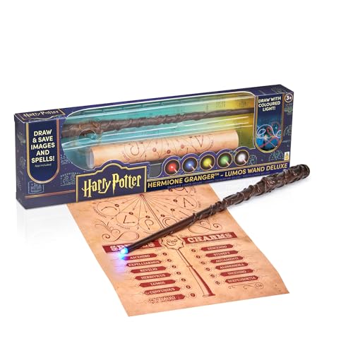 WOW! STUFF Harry Potter Hermine Granger Zauberstab Deluxe Wiederaufladbar, Mehrfarbige LED-Spitze, 35,6 cm | Official Wizarding World - Harry Potter Fanartikel, Harry Potter Geschenke, Sammlerstücke von WOW! STUFF