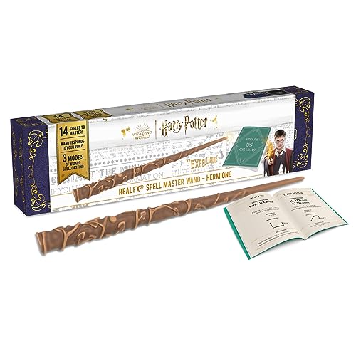WOW STUFF! Harry Potter Hermine Real FX Zauberstab mit Licht und Sound – sprachaktivierter Zauberstab – offiziell lizenziertes Wizarding World Spielzeug und Geschenk – ab 6 Jahren von WOW! STUFF