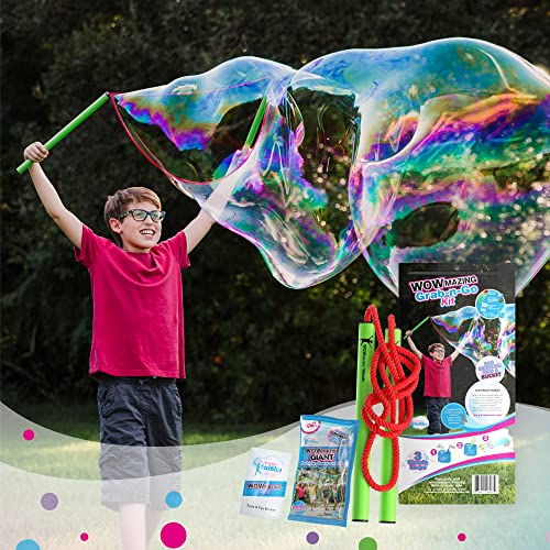 WOWMAZING Grab-N-Go Kit inkl. Zauberstab, Jumbo Bubble Konzentrat, Eimer und Tipps & Trick Booklet | Outdoor Spielzeug für Kinder, Jungen, Mädchen | Bubbles Made in USA von WOWMAZING