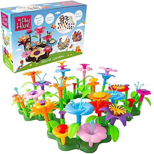 Wowow Toys Secret Garden - Bauen Sie Ihr eigenes Blumengarten-Set mit 100+ Teilen | Kreatives Bauen-Gartenspielzeug Kinder Jungen und Mädchen Spielzeug ab 3 Jahren von WOWOW