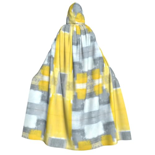 Abstrakter Kunstdruck, Grau und Gelb, für Herren und Damen, Erwachsene, Kapuzenumhang, Cosplay, Kostüm, Halloween, Weihnachten, Karneval, Partys von WOmeng