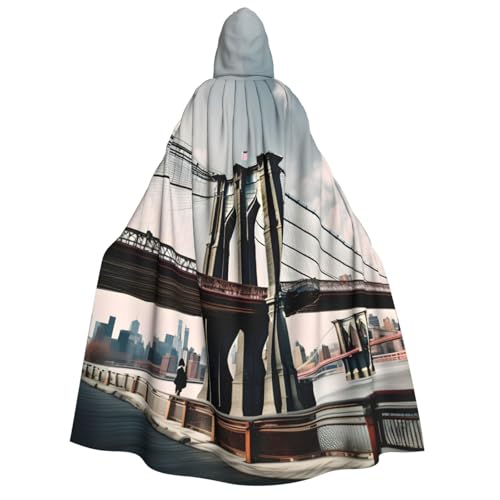 Brooklyn Bridge S Print Herren Damen Erwachsene Kapuzenumhang Cosplay Kostüm Halloween Weihnachten Karneval Partys von WOmeng