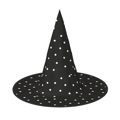 Dot Black & White Print Halloween Hexenhut Karneval Kostüm Zubehör Faltbare Leichte Kappe Festivals von WOmeng