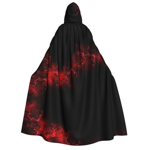 Explosion Burst Rot Schwarz Druck Herren Damen Erwachsene Kapuzenumhang Cosplay Kostüm Halloween Weihnachten Karneval Partys von WOmeng