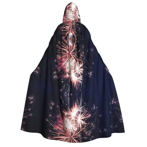 Explosion Feuerwerk Druck Herren Damen Erwachsene Kapuzenumhang Cosplay Kostüm Halloween Weihnachten Karneval Partys von WOmeng