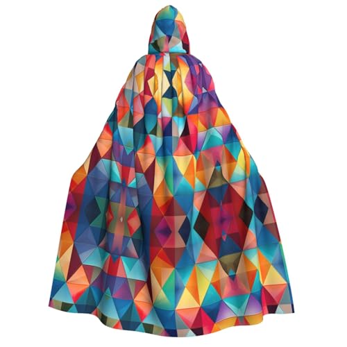 Farbenfroher Dreiecksaufdruck, für Herren und Damen, Erwachsene, Kapuzenumhang, Cosplay, Kostüm, Halloween, Weihnachten, Karneval, Partys Farbenfroher Dreiecksaufdruck, für Herren und Damen, Erwachsene, Kapuzenumhang, Cosplay, Kostüm, Halloween, Weihnachten, Karneval, Partys von WOmeng