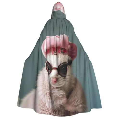 Französisches Modell, Frettchen-Druck, Herren, Damen, Erwachsene, Kapuzenumhang, Cosplay, Kostüm, Halloween, Weihnachten, Karneval, Partys von WOmeng