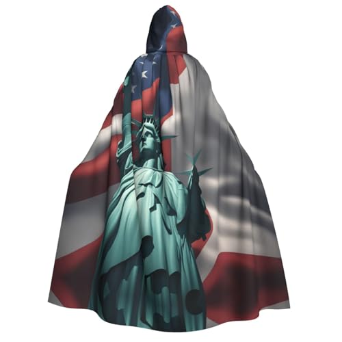 Freiheitsstatue, Flagge, Druck für Herren und Damen, Erwachsene, Kapuzenumhang, Cosplay, Kostüm, Halloween, Weihnachten, Karneval, Partys Freiheitsstatue, Flagge, Druck für Herren und Damen, Erwachsene, Kapuzenumhang, Cosplay, Kostüm, Halloween, Weihnachten, Karneval, Partys von WOmeng