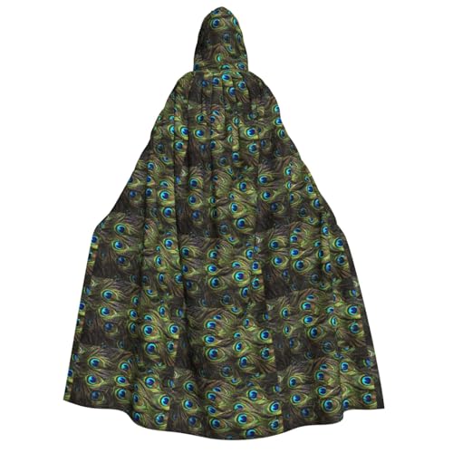 Frischer Pfauen-Druck, für Herren und Damen, Erwachsene, Kapuzenumhang, Cosplay, Kostüm, Halloween, Weihnachten, Karneval, Partys von WOmeng