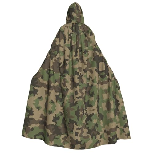 Grüner Camouflage-Druck, für Herren und Damen, Erwachsene, Kapuzenumhang, Cosplay, Kostüm, Halloween, Weihnachten, Karneval, Partys von WOmeng
