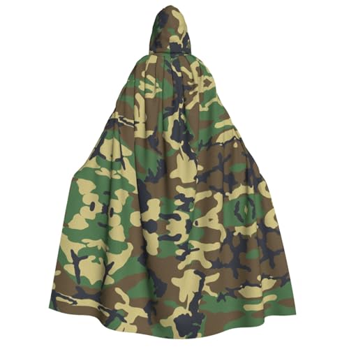 Grüner Militär-Camouflage-Druck, für Herren und Damen, Erwachsene, Kapuzenumhang, Cosplay, Kostüm, Halloween, Weihnachten, Karneval, Partys von WOmeng