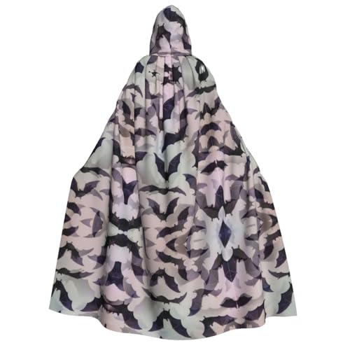 Halloween-Fledermaus-Druck, für Herren und Damen, Erwachsene, Kapuzenumhang, Cosplay, Kostüm, Halloween, Weihnachten, Karneval, Partys von WOmeng